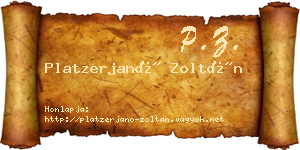 Platzerjanó Zoltán névjegykártya